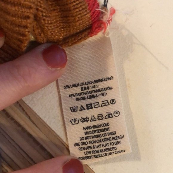 Vintage 70s style Rust Striped Short Sleeve Sweater - Picture 2 of 3